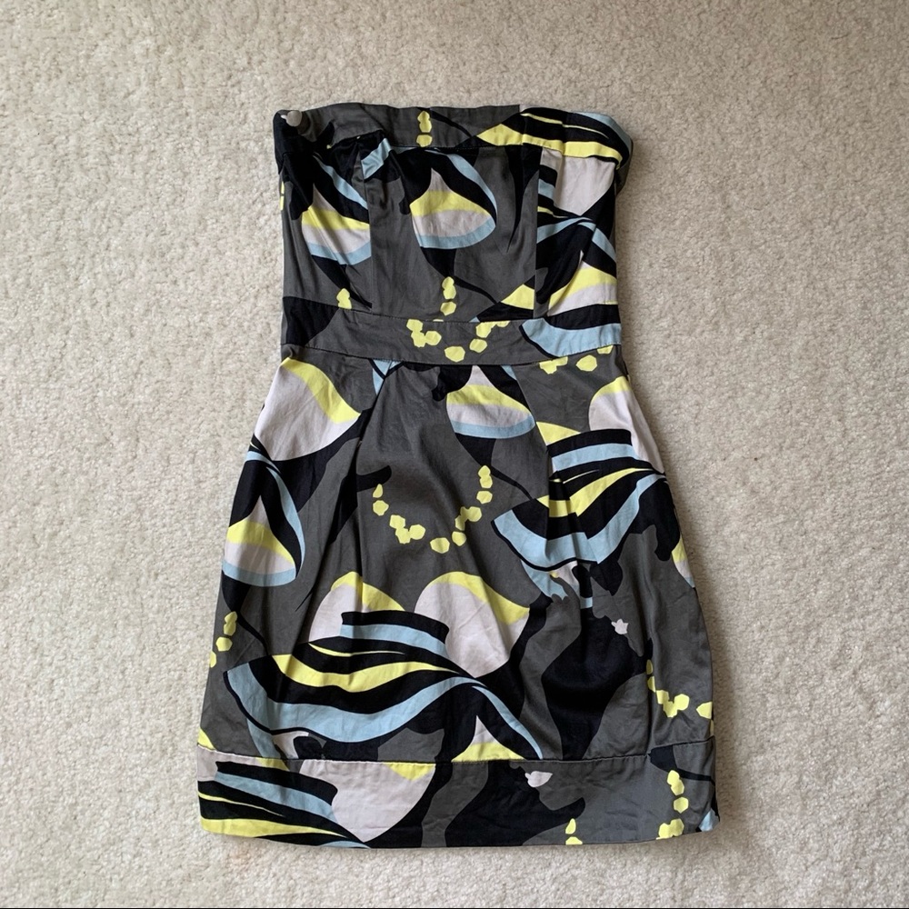 FRench connection strapless party dress